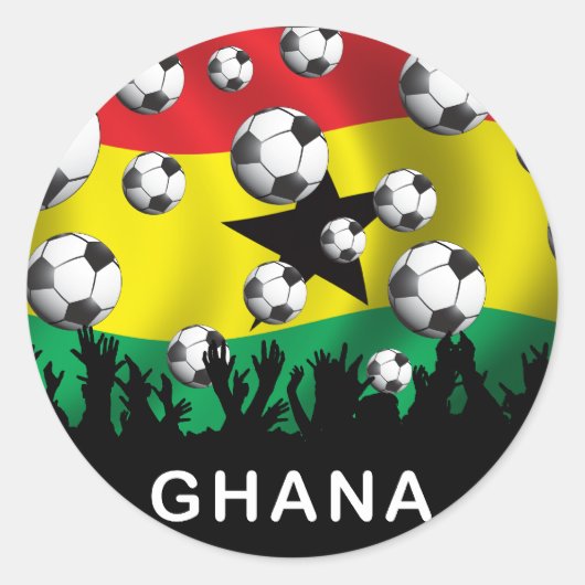 Ghana Football Ronde Sticker (Voorkant)