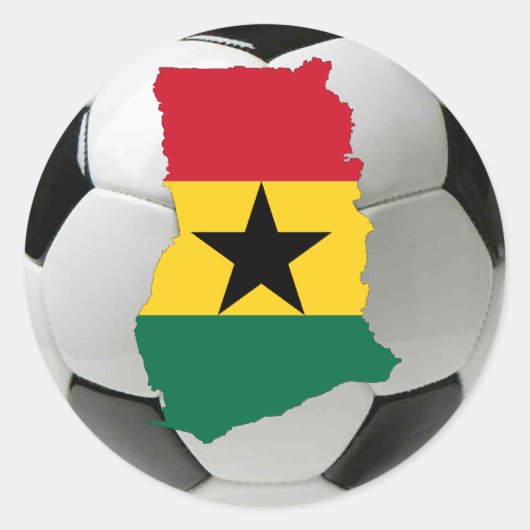 Ghana football voetbal ronde sticker (Voorkant)