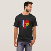 Ghana France Heart Franse vlag Ghanaian Flag Love T-shirt (Voorkant volledig)