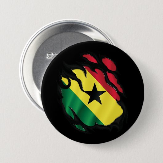 Ghana Gekopieerde vlag Ronde Button 7,6 Cm (Voorkant /achterkant)