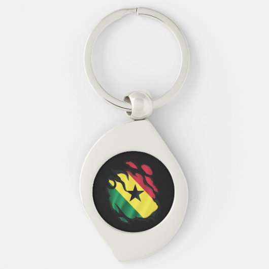 Ghana Gekopieerde vlag Sleutelhanger (Voorkant)