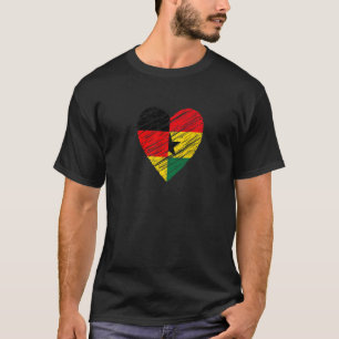 Ghana Germany Hart Duitse vlag Ghanese vlag T-shirt