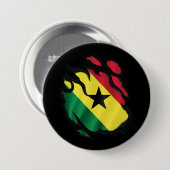Ghana Gescheurde Vlag Ronde Button 7,6 Cm (Voorkant /achterkant)