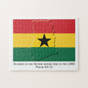 GHANA   Gezegende natie   GHANAIAN FLAG Legpuzzel