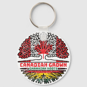 Ghana Ghanaian Canadian Canada Tree Roots Flag Sleutelhanger