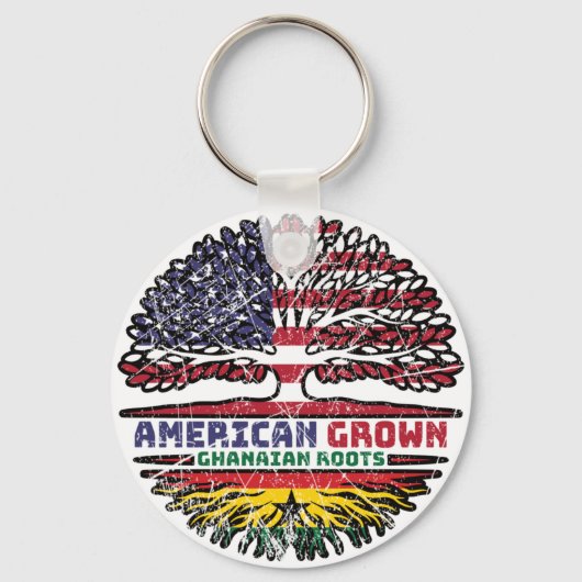 Ghana Ghanaian US USA United States Tree Sleutelhanger (Voorkant)