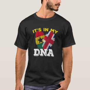 Ghana Ghanese UK Engelse vlag Hand gemengd DNA T-shirt