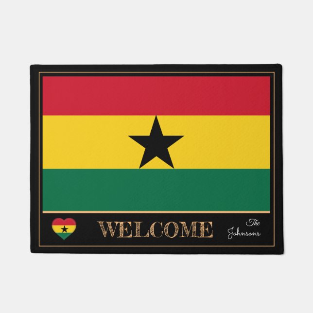 Ghana & Ghanese vlag matten /sport Welkom (Voorkant)