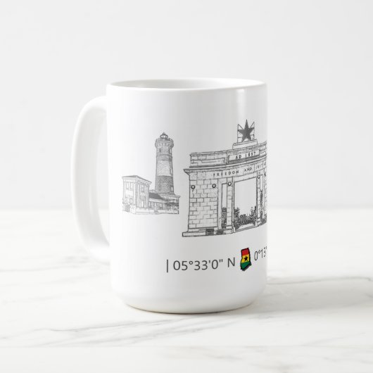 Ghana Icons koffie mok (Voorkant links)