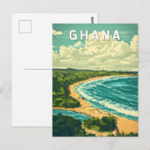 Ghana Illustration Travel Art Vintage Briefkaart (Voorkant / Achterkant)
