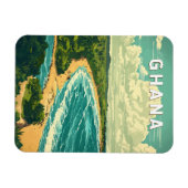 Ghana Illustration Travel Art Vintage Magneet (Horizontaal)