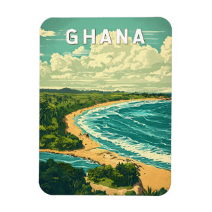 Ghana Illustration Travel Art Vintage Magneet