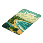 Ghana Illustration Travel Art Vintage Magneet (Linkerzijde)