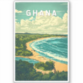Ghana Illustration Travel Art Vintage Sticker (Voorkant)