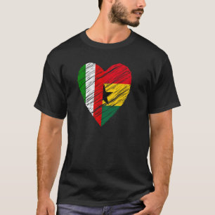 Ghana Italië Heart Italiaanse vlag Ghanese vlag Li T-shirt