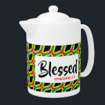 GHANA JAMAICA Dual Heritage Christelijk MEDIUM Theepot<br><div class="desc">Viel je geloof en je GHANA- en JAMAICA-erfgoed in de viering als je volgende plezier hebt in het maken van je hete drink in deze stijlvolle thebber. Overzicht van de kaart van GHANA op de vlag JAMAICA, in een diagonaal betegeld patroon, met de verwijzing Ephesians 1:3 van de Manuscript (Gezegeld...</div>