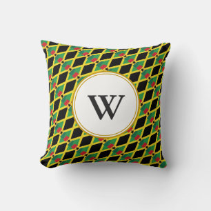 GHANA JAMAICA Dubbele Erfenis Gezegende Monogram Kussen