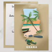 Ghana kaart geïllustreerde reisposter. (Voorkant / Achterkant)
