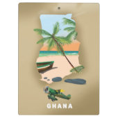 Ghana kaart geïllustreerde reisposter. klembord (Achterkant)