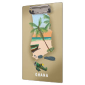 Ghana kaart illustreerde reisposter. klembord (Links)