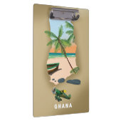 Ghana kaart illustreerde reisposter. klembord (Rechts)