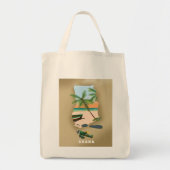Ghana kaart illustreerde reisposter. tote bag (Voorkant)
