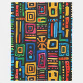 Ghana Kente Fleece Deken (Voorkant)