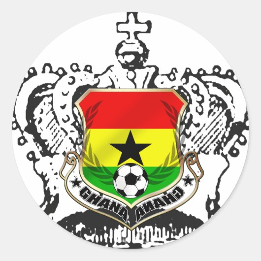 Ghana krijger koningen cool Ghana embleem Ronde Sticker (Voorkant)