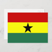 Ghana land met lange vlag briefkaart (Voorkant / Achterkant)