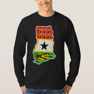 Ghana - landenkaart patriottische vlag voor ghanië t-shirt