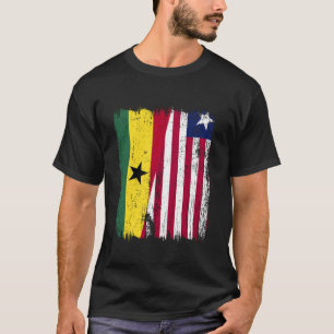 Ghana Liberia Halve Vlag Ghanese Liberiaanse Jerse T-shirt