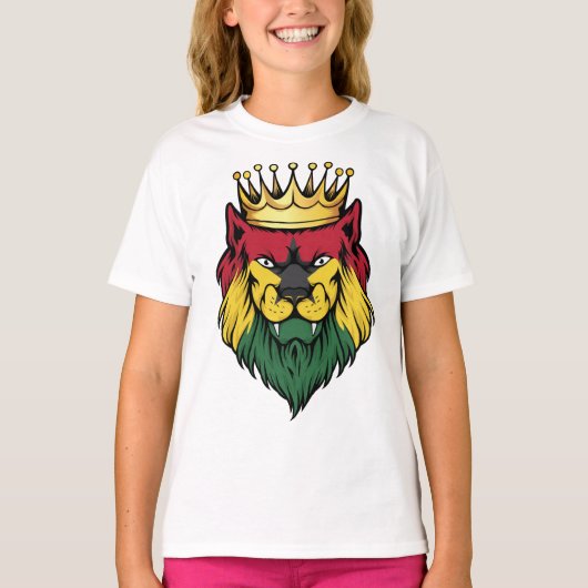 Ghana Lion King Flag T-shirt (Voorkant)