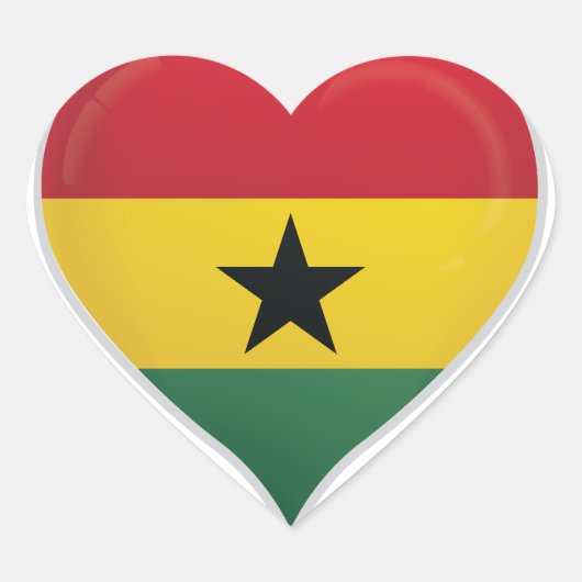 Ghana love flag pride hart sticker (Voorkant)