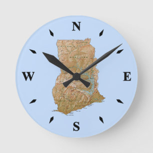 Ghana Map Clock Ronde Klok