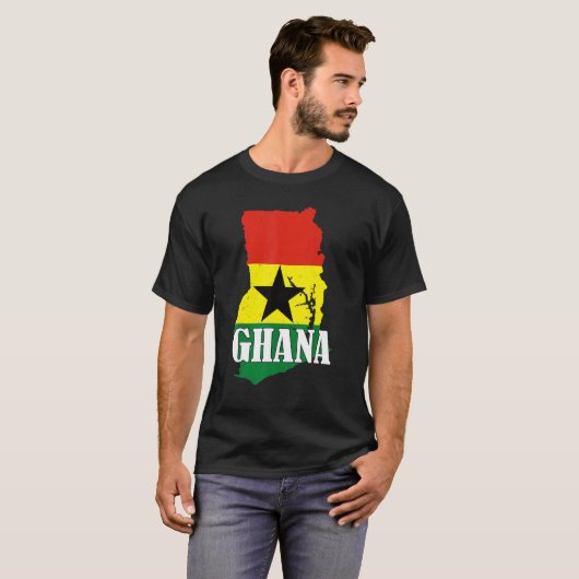 Ghana Map Ghanaian Flag Pride T-shirt (Voorkant volledig)