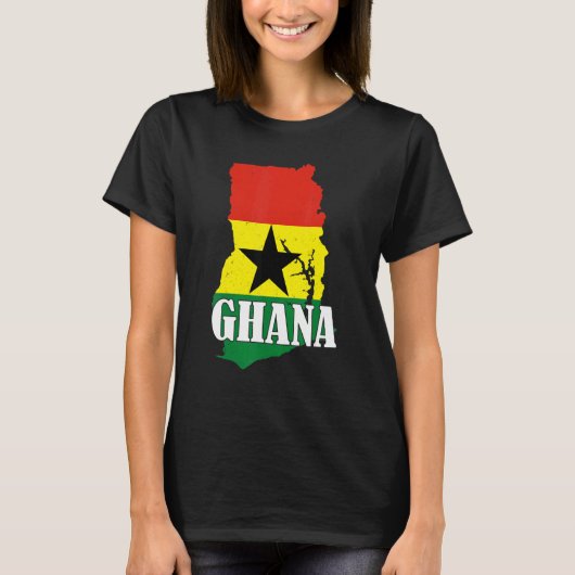 Ghana Map Ghanaian Flag Pride T-shirt (Voorkant)