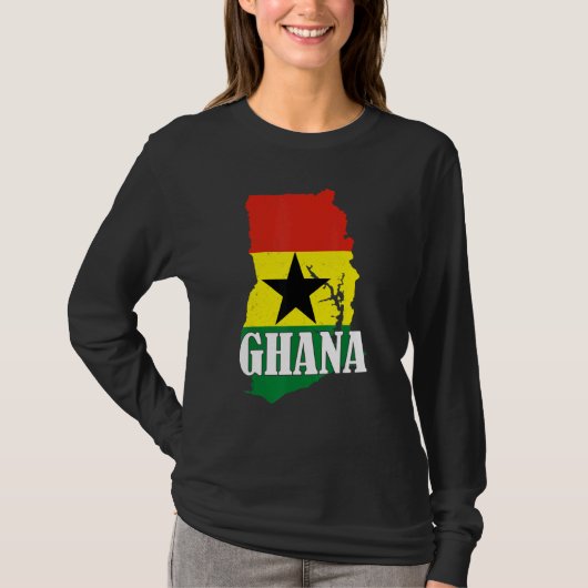 Ghana Map Ghanaian Flag Pride T-shirt (Voorkant)