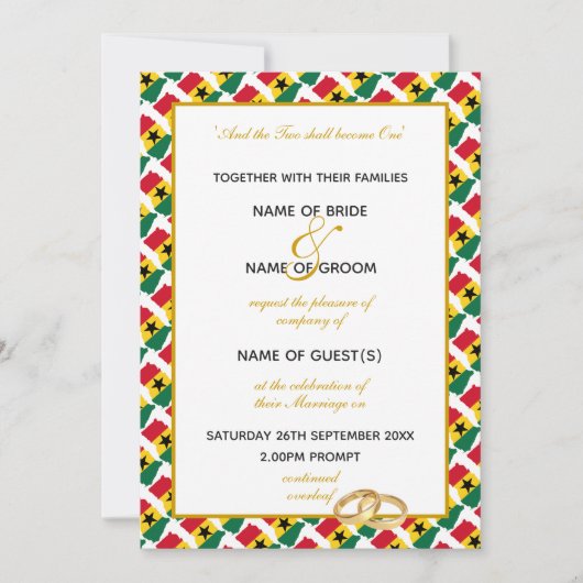 GHANA MAP met legant Script Ghanaian Weddenschap Kaart (Voorkant)