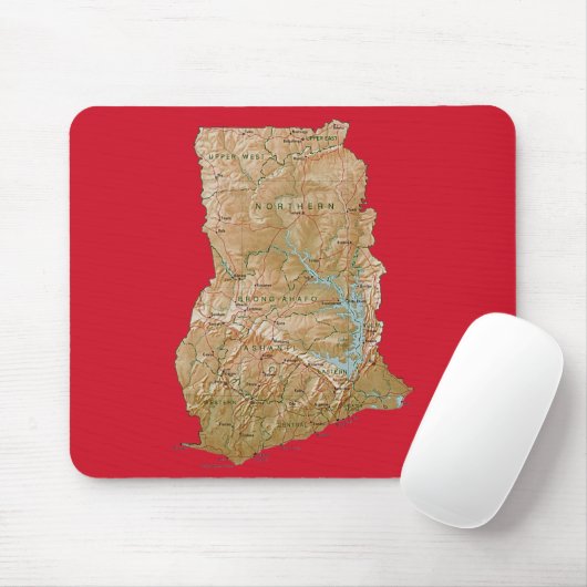 Ghana Map Mousepad Muismat (Met muis)