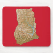 Ghana Map Mousepad Muismat (Voorkant)