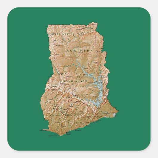 Ghana Map Sticker (Voorkant)