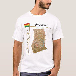 Ghana Map + Vlag + Titel T-Shirt