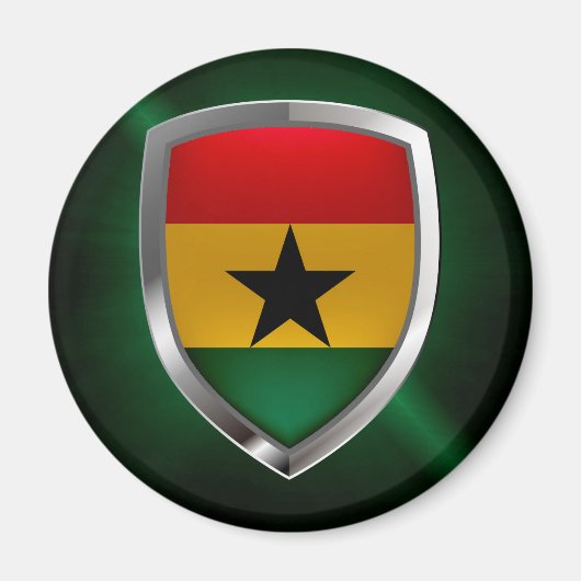 Ghana Mettalic Emblem Magneet (Voorkant)