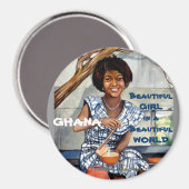 Ghana mooi meisje in een prachtige wereld magneet (Voorkant / Achterkant)