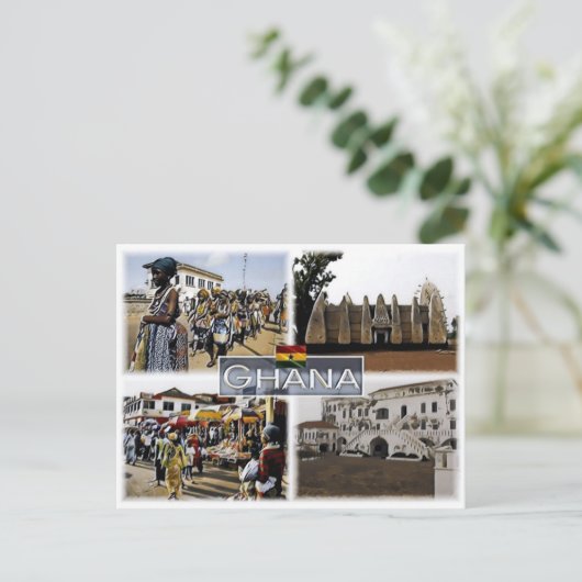 Ghana - Mozaïek - Briefkaart (Staand voorkant)