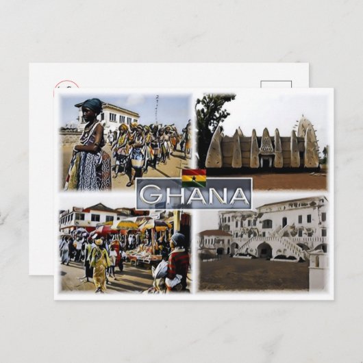 Ghana - Mozaïek - Briefkaart (Voorkant / Achterkant)