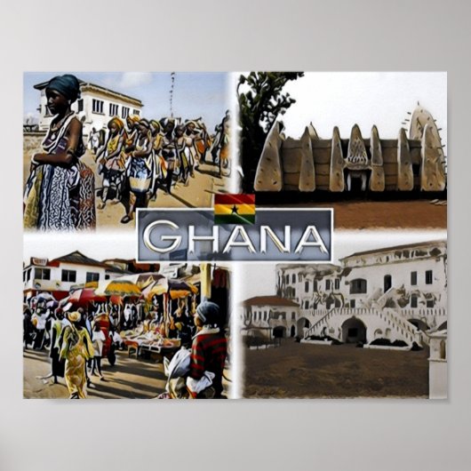 Ghana - Mozaïek - Poster (Voorkant)