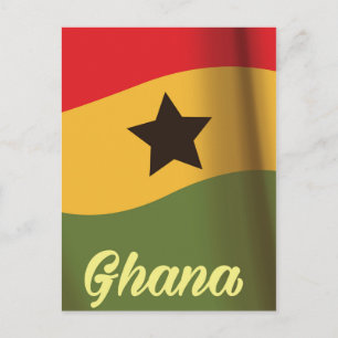 Ghana Nationaal vlag vintage stijl reisposter Briefkaart