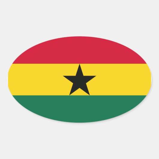 Ghana National Flag Ovale Sticker (Voorkant)