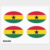 Ghana National Flag Ovale Sticker (Vel)